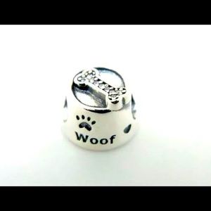Vintage Pandora “Woof” Dog Bone/Bowl Charm